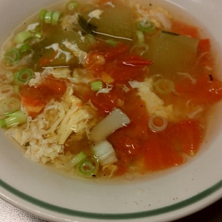 青瓜とトマトの卵スープ